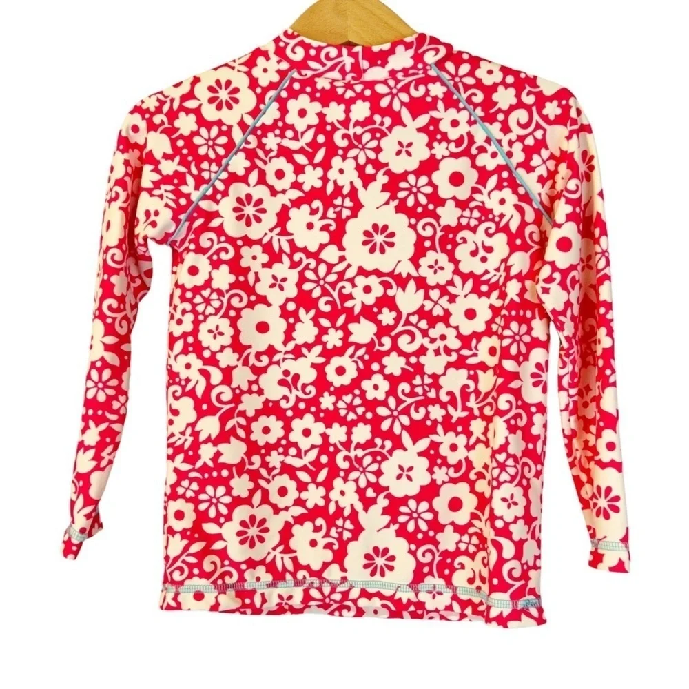 Mini Boden Pink Flower‎ Rash Guard Swim Shirt